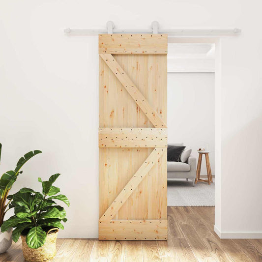 Sliding Door 70 x 210 cm Solid Pine Wood (Untreated)