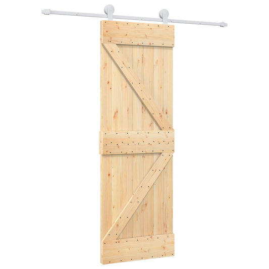 Sliding Door 70 x 210 cm Solid Pine Wood (Untreated)