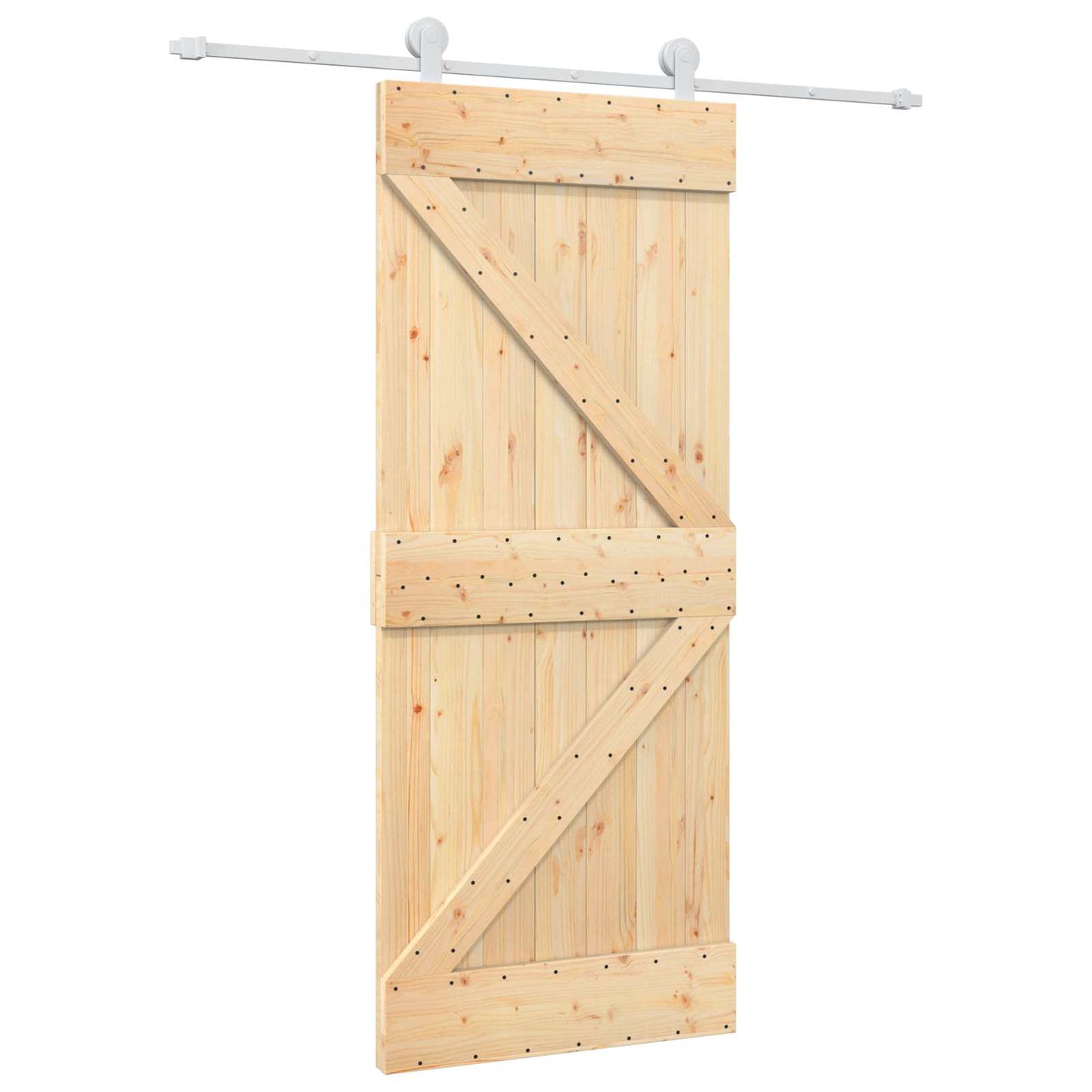 Sliding Door 85 x 210 cm Solid Pine Wood (Untreated)