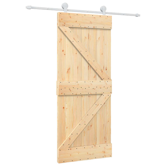 Sliding Door 85 x 210 cm Solid Pine Wood (Untreated)