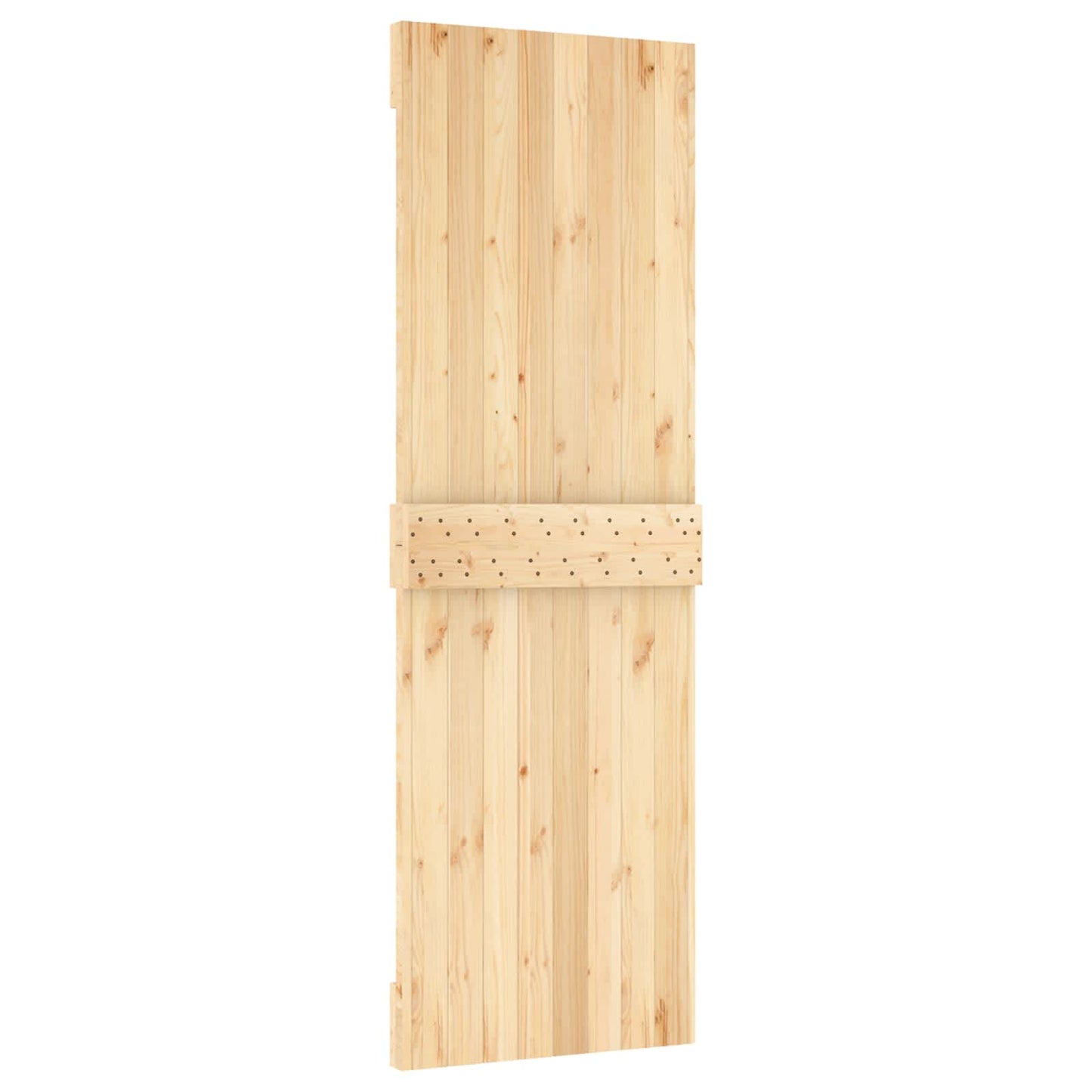 Sliding Door Natural and White 70 x 210 cm Solid Pine Wood