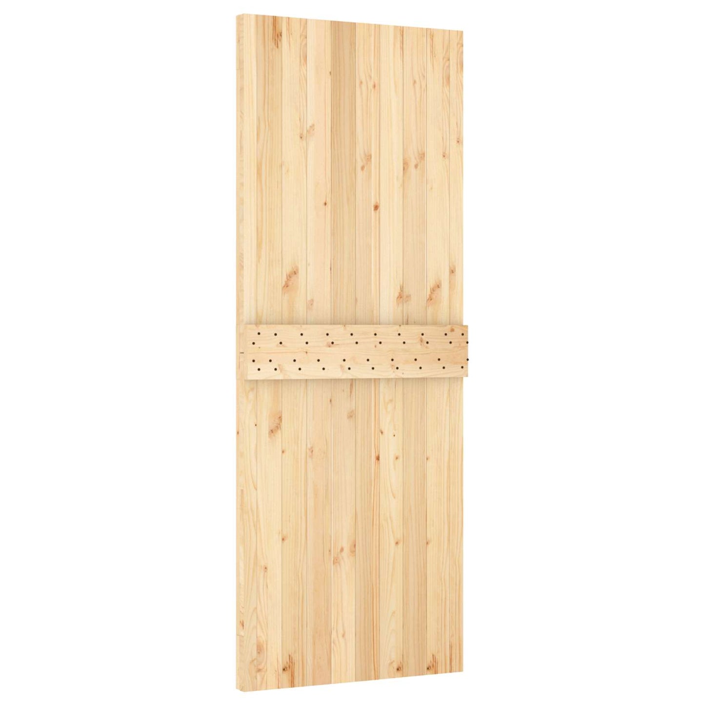 Sliding Door Natural and White 80 x 210 cm Solid Pine Wood
