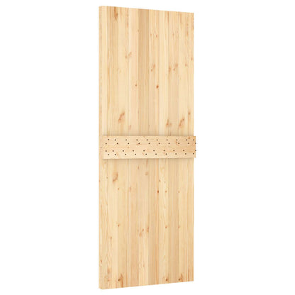 Sliding Door Natural and White 80 x 210 cm Solid Pine Wood