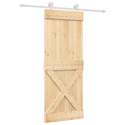 Sliding Door 80 x 210 cm Solid Pine Wood (Untreated)