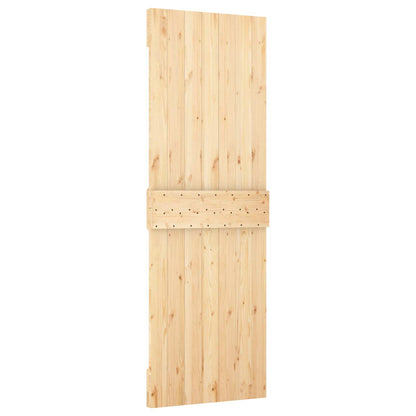 Sliding Door Natural and White 70 x 210 cm Solid Pine Wood