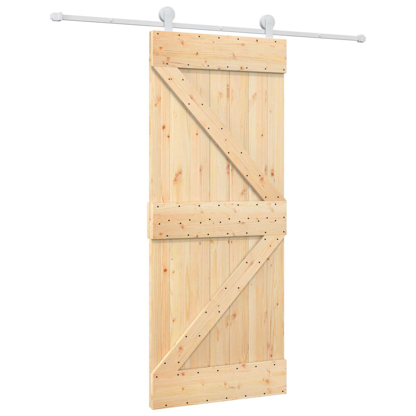 Sliding Door 85 x 210 cm Solid Pine Wood (Untreated)