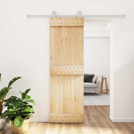 Sliding Door 70 x 210 cm Solid Pine Wood (Untreated)