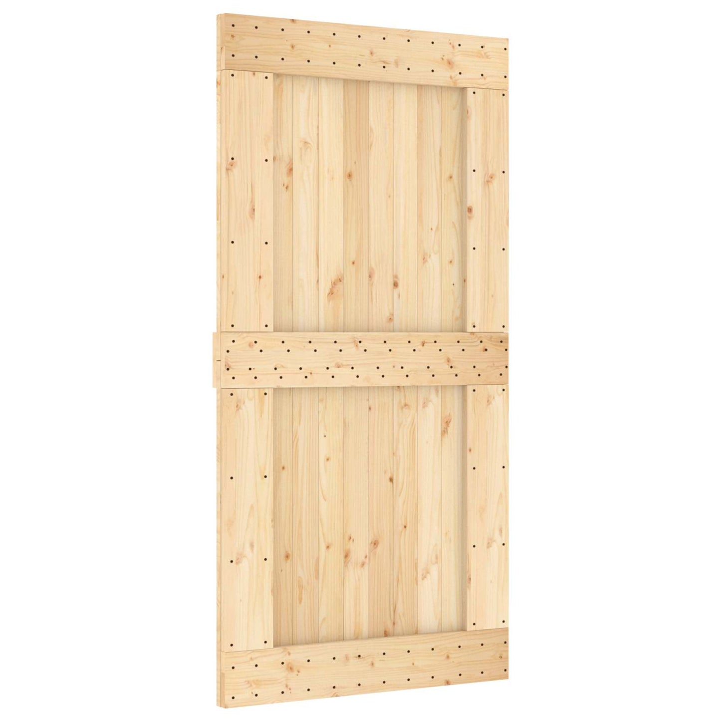 Sliding Door Natural and White Solid Pine Wood (Untreated)