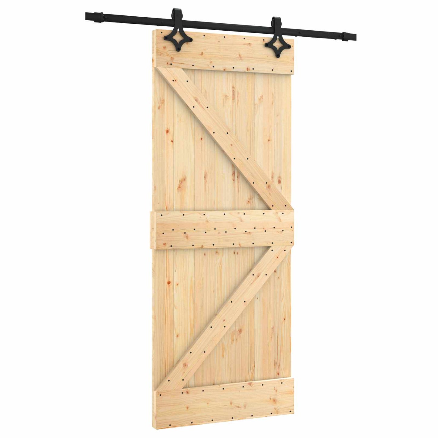 Sliding Door 85 x 210 cm Solid Pine Wood (Untreated)