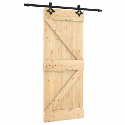 Sliding Door 85 x 210 cm Solid Pine Wood (Untreated)