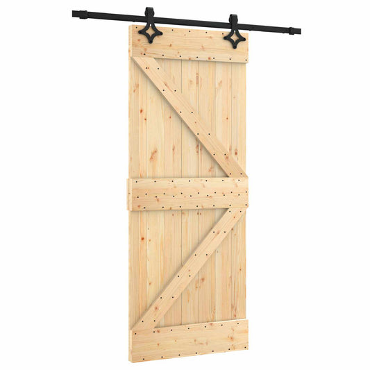 Sliding Door 85 x 210 cm Solid Pine Wood (Untreated)
