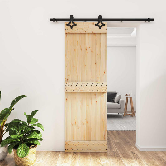 Sliding Door 70 x 210 cm Solid Pine Wood (Untreated)