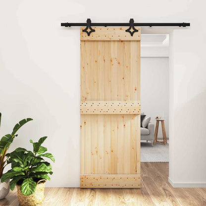 Sliding Door 80 x 210 cm Solid Pine Wood (Untreated)
