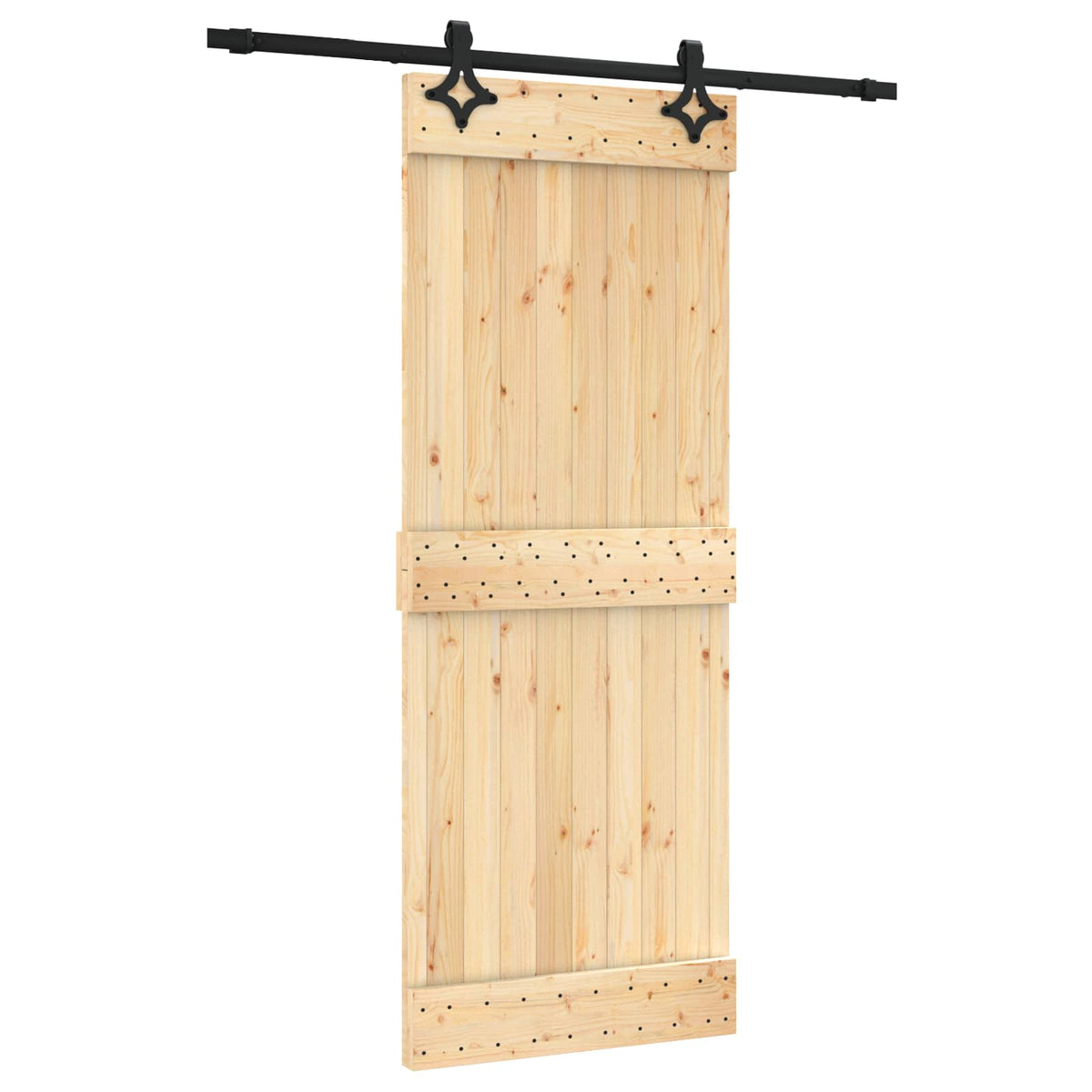Sliding Door 80 x 210 cm Solid Pine Wood (Untreated)