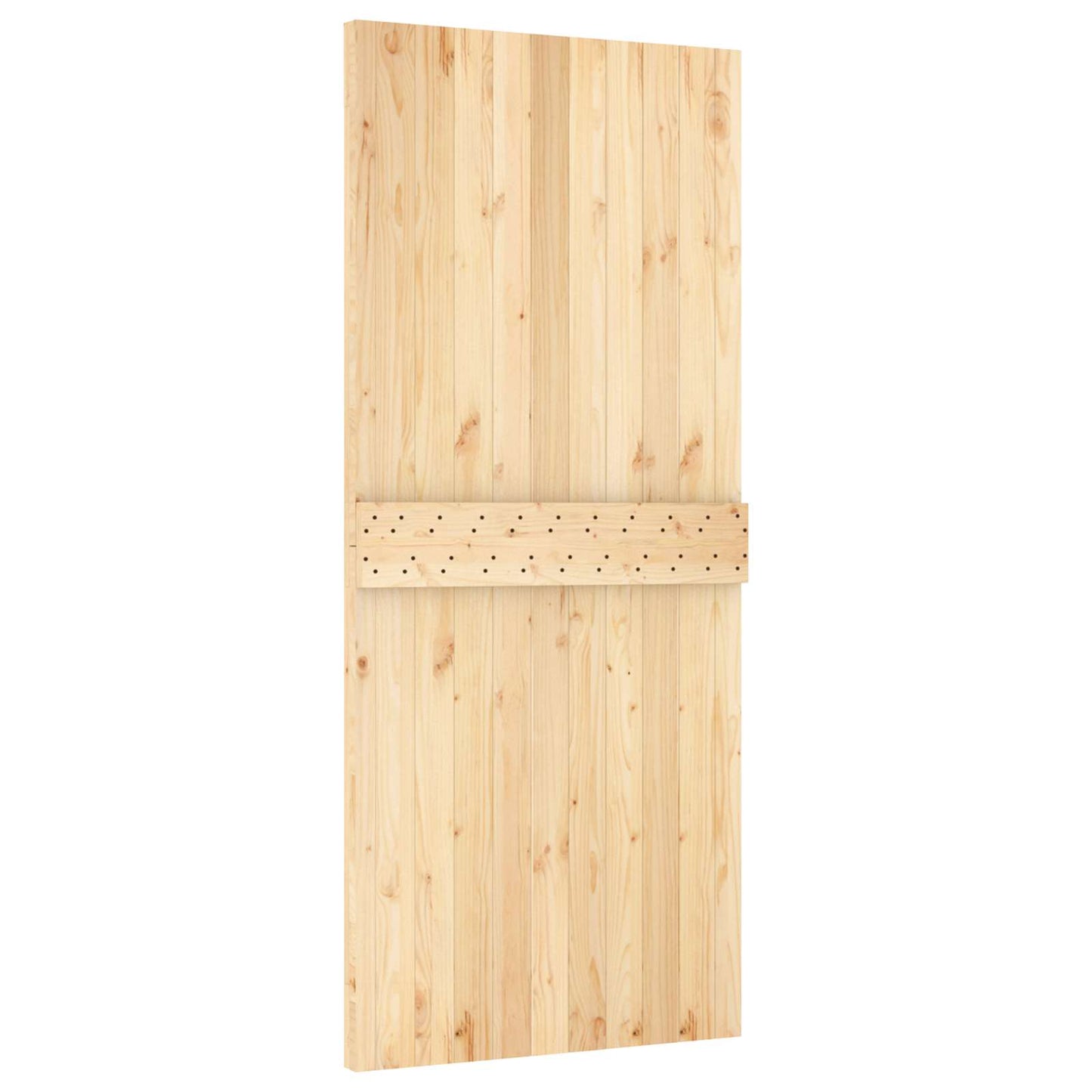 Sliding Door Natural and Black Solid Pine Wood (Untreated)