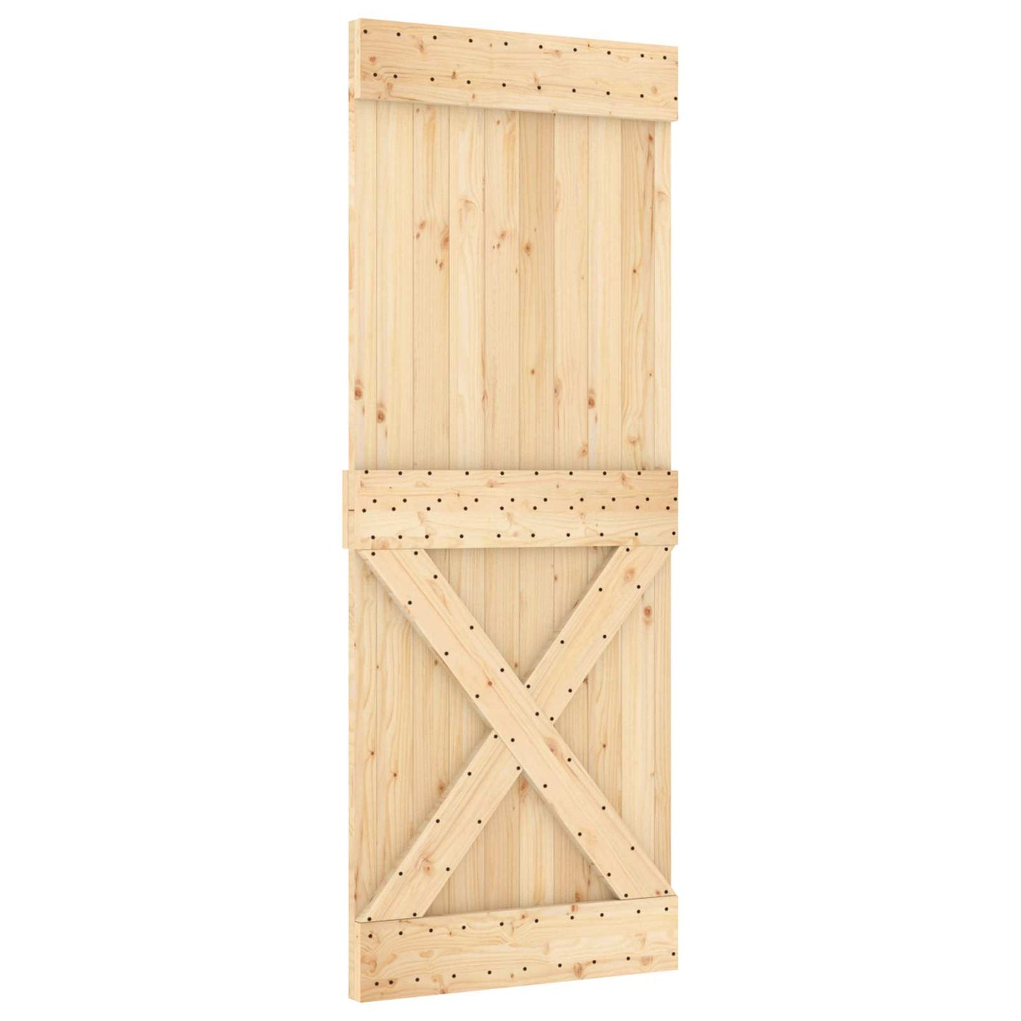 Sliding Door 80 x 210 cm Solid Pine Wood (Untreated)
