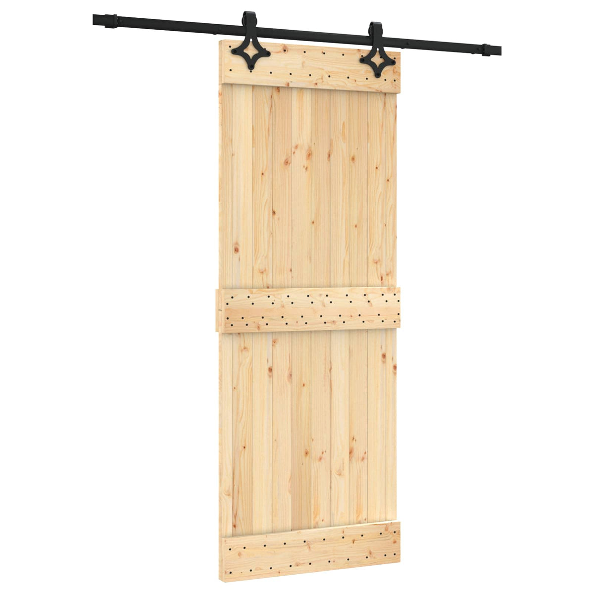 Sliding Door 80 x 210 cm Solid Pine Wood (Untreated)