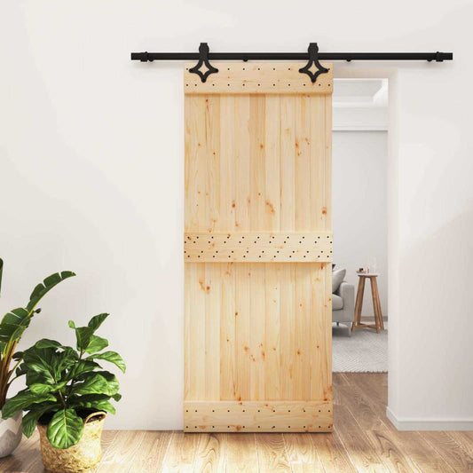 Sliding Door 85 x 210 cm Solid Pine Wood (Untreated)