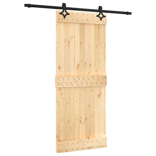 Sliding Door 85 x 210 cm Solid Pine Wood (Untreated)