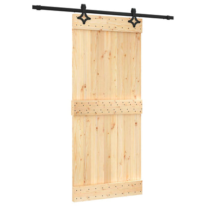 Sliding Door 90 x 210 cm Solid Pine Wood (Untreated)
