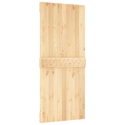 Sliding Door 90 x 210 cm Solid Pine Wood (Untreated)