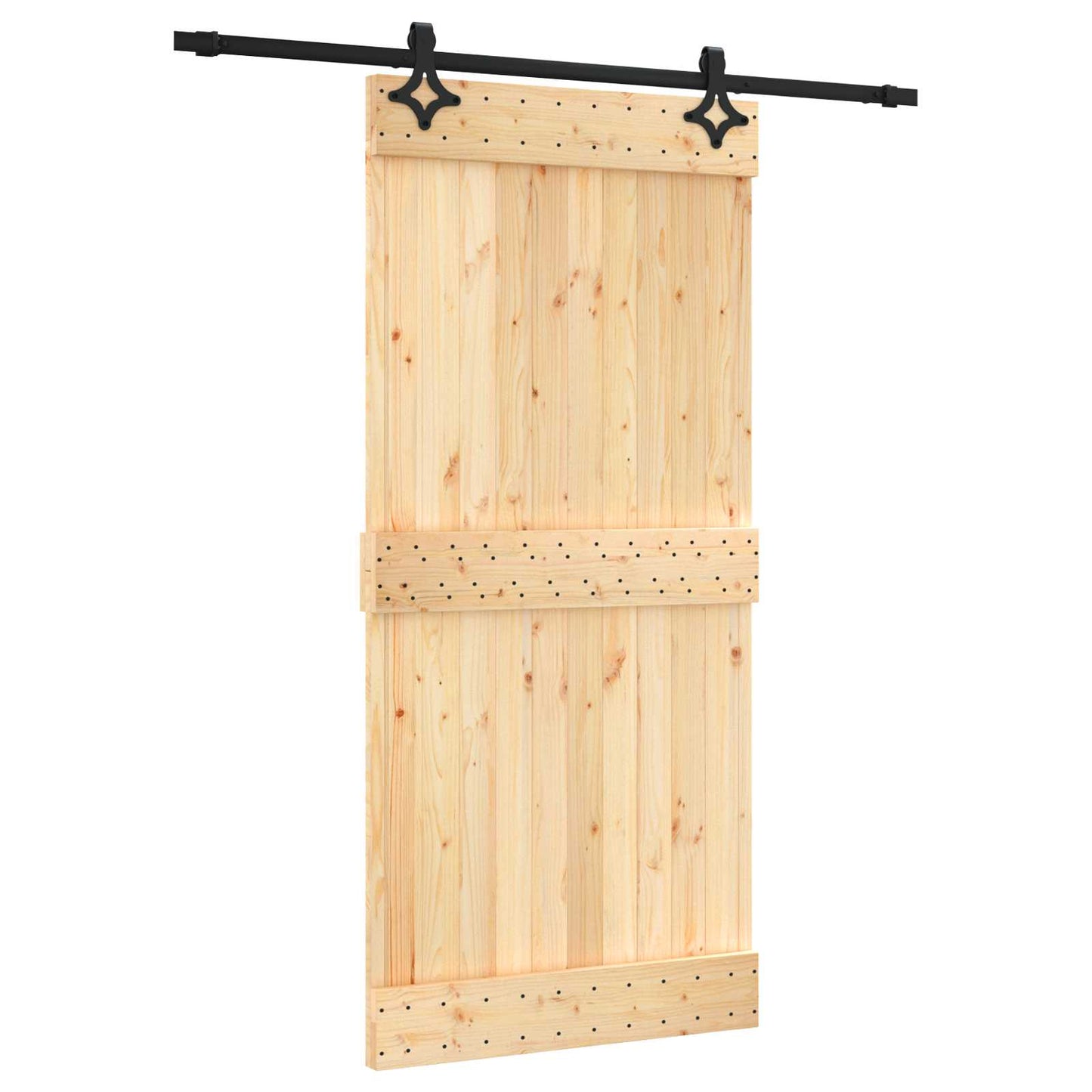 Sliding Door 95 x 210 cm Solid Pine Wood (Untreated)