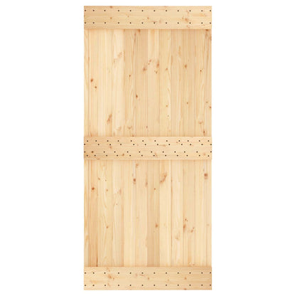 Sliding Door 95 x 210 cm Solid Pine Wood (Untreated)