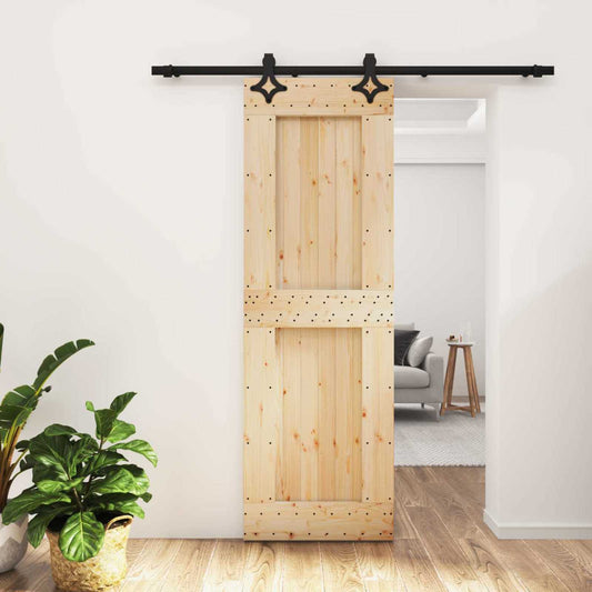 Sliding Door 70 x 210 cm Solid Pine Wood (Untreated)
