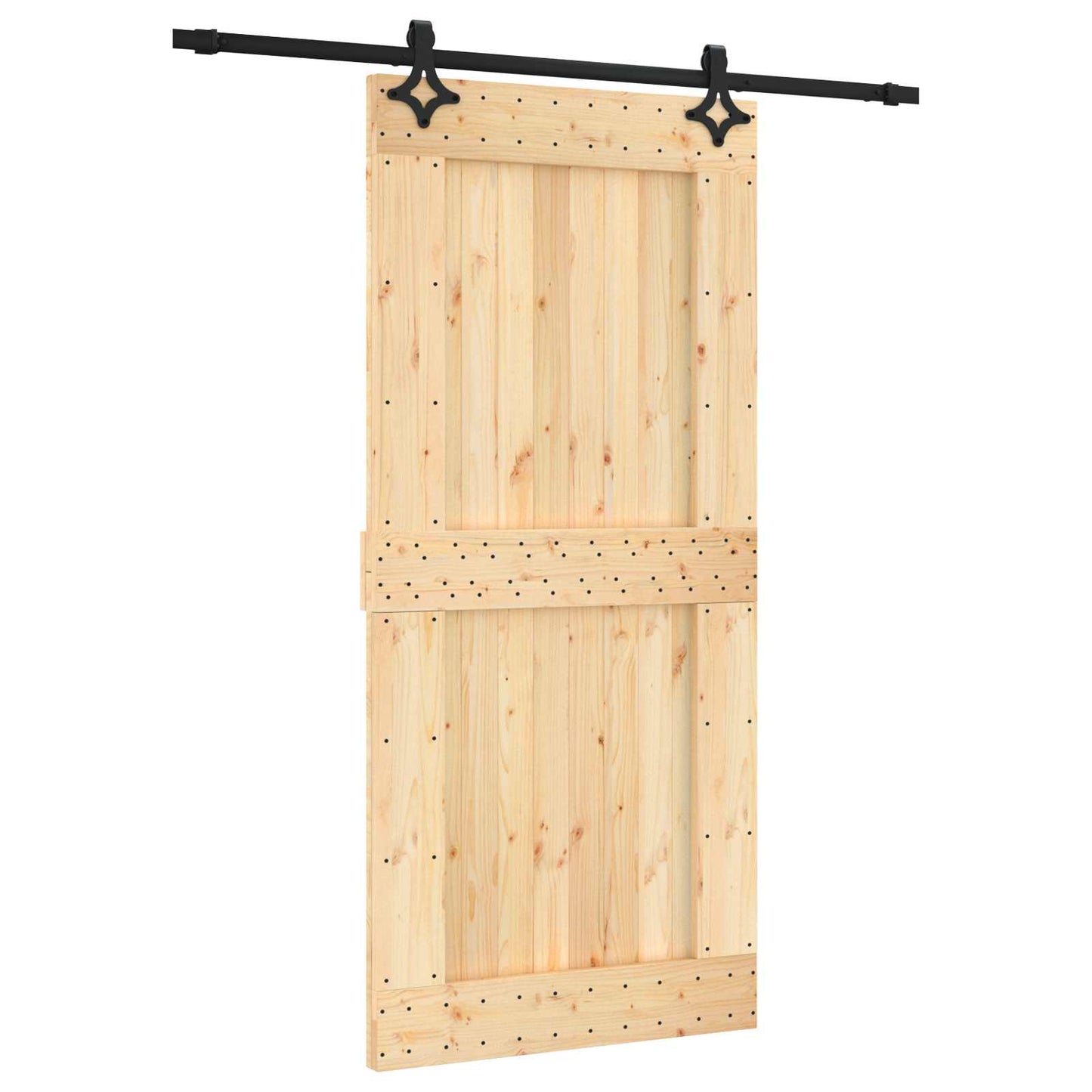 Sliding Door 95 x 210 cm Solid Pine Wood (Untreated)