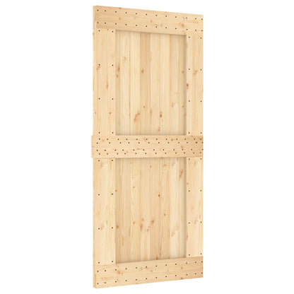 Sliding Door 95 x 210 cm Solid Pine Wood (Untreated)
