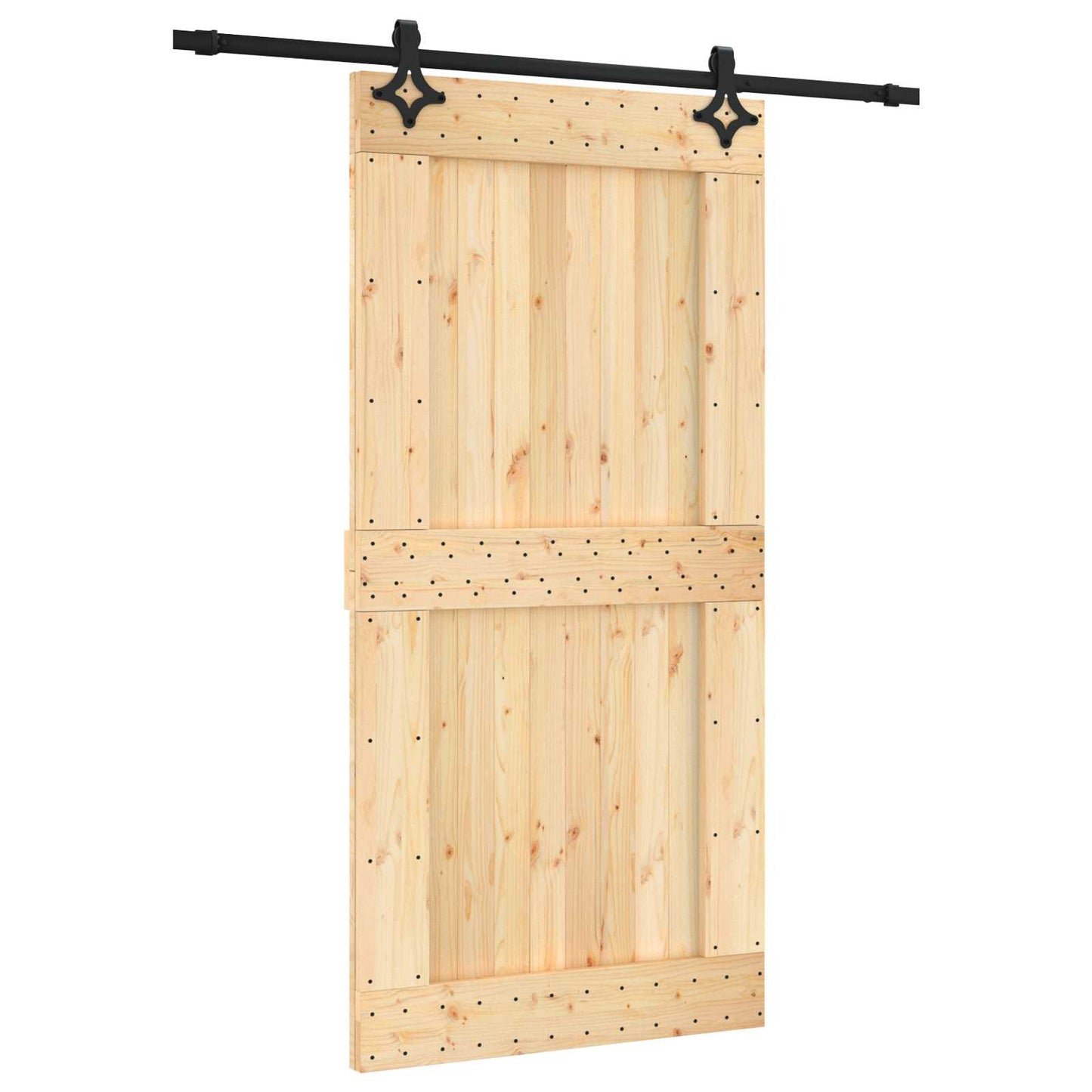Sliding Door 100 x 210 cm Solid Pine Wood (Untreated)