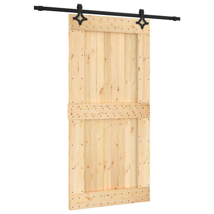 Sliding Door 100 x 210 cm Solid Pine Wood (Untreated)