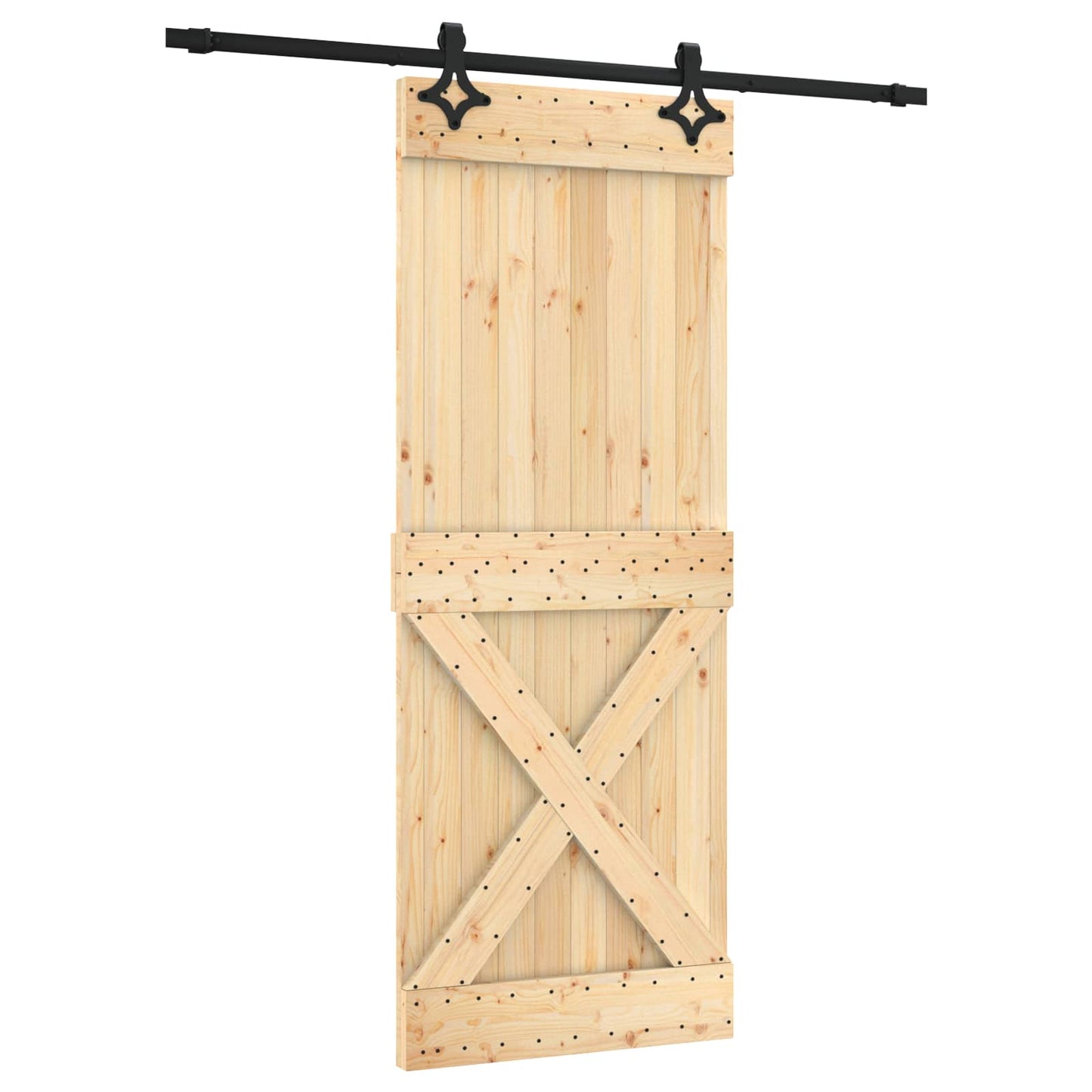 Sliding Door 80 x 210 cm Solid Pine Wood (Untreated)