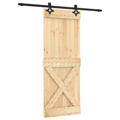 Sliding Door 80 x 210 cm Solid Pine Wood (Untreated)