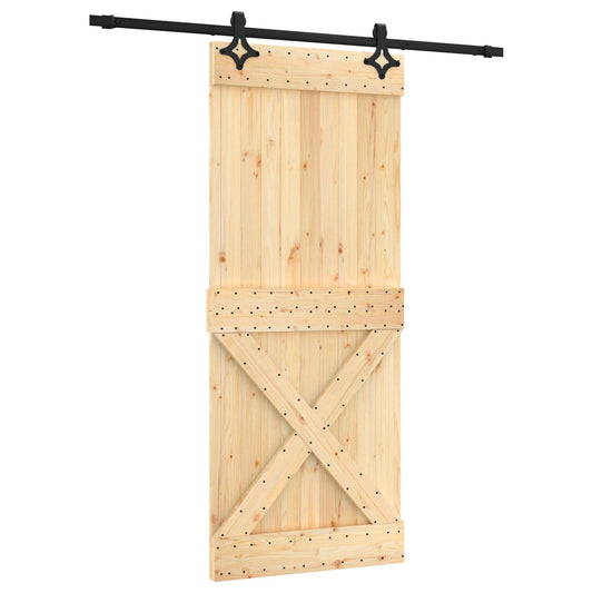 Sliding Door 85 x 210 cm Solid Pine Wood (Untreated)