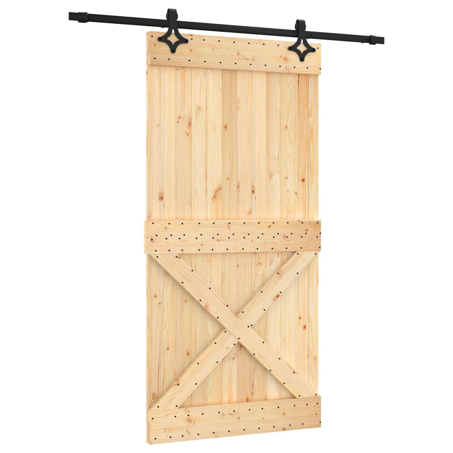Sliding Door 100 x 210 cm Solid Pine Wood (Untreated)