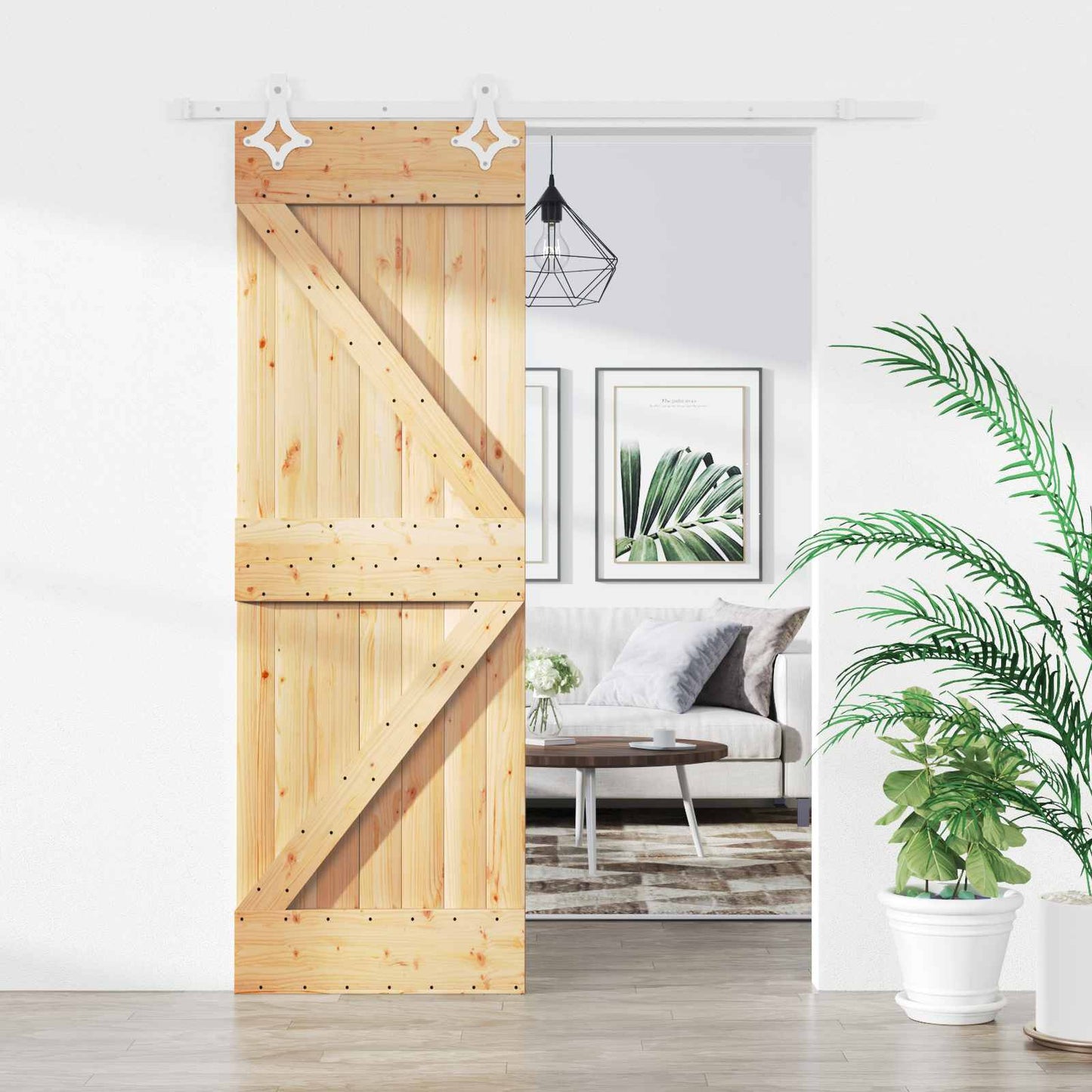 Sliding Door 70 x 210 cm Solid Pine Wood (Untreated)