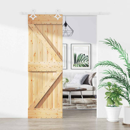 Sliding Door 70 x 210 cm Solid Pine Wood (Untreated)