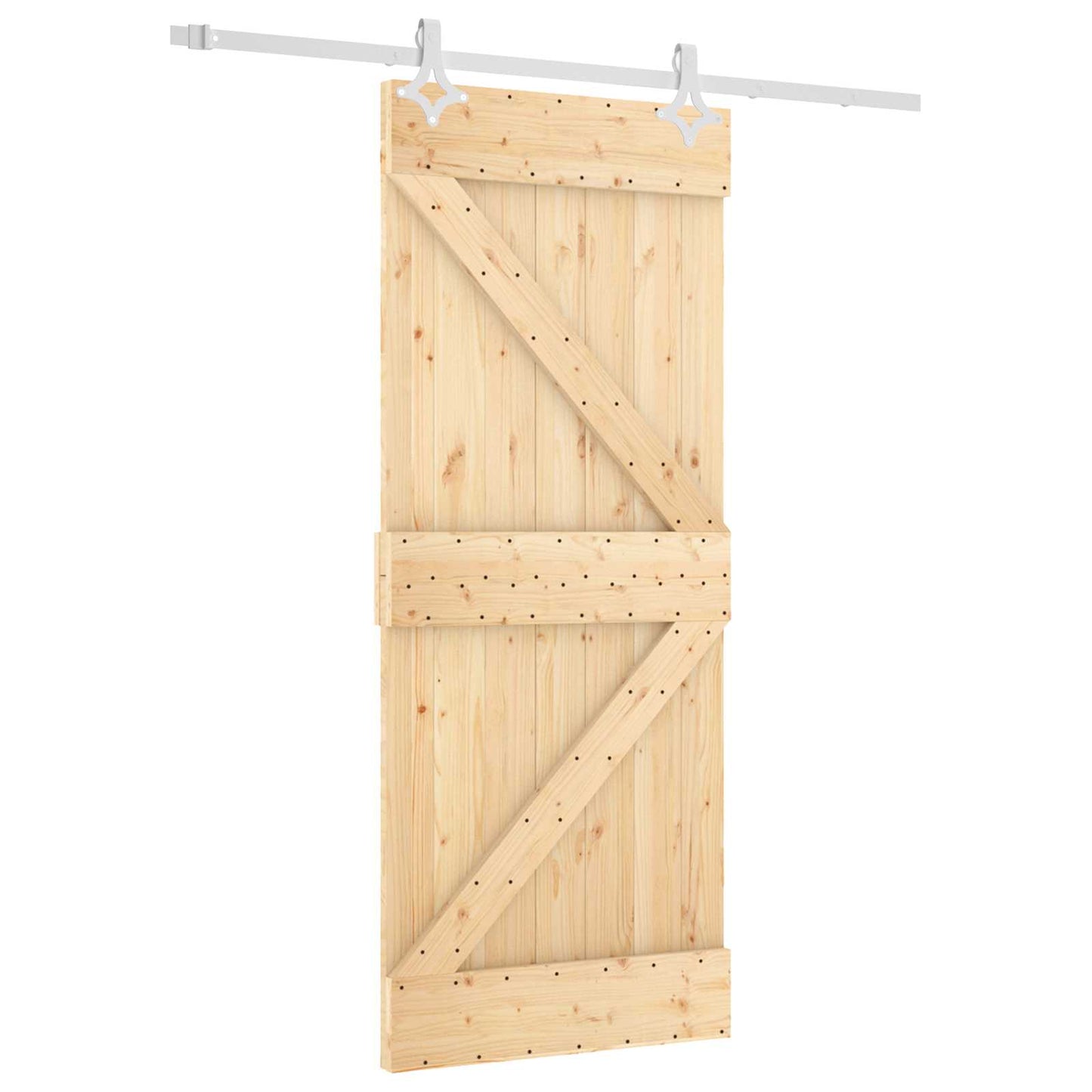 Sliding Door 85 x 210 cm Solid Pine Wood (Untreated)