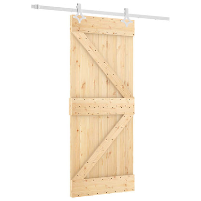 Sliding Door 85 x 210 cm Solid Pine Wood (Untreated)