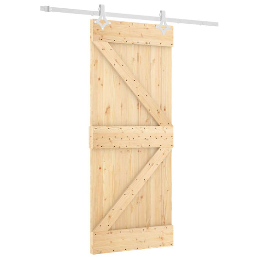 Sliding Door 85 x 210 cm Solid Pine Wood (Untreated)