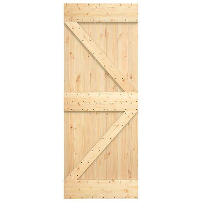 Sliding Door 85 x 210 cm Solid Pine Wood (Untreated)