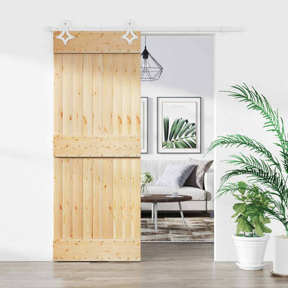 Sliding Door 70 x 210 cm Solid Pine Wood (Untreated)