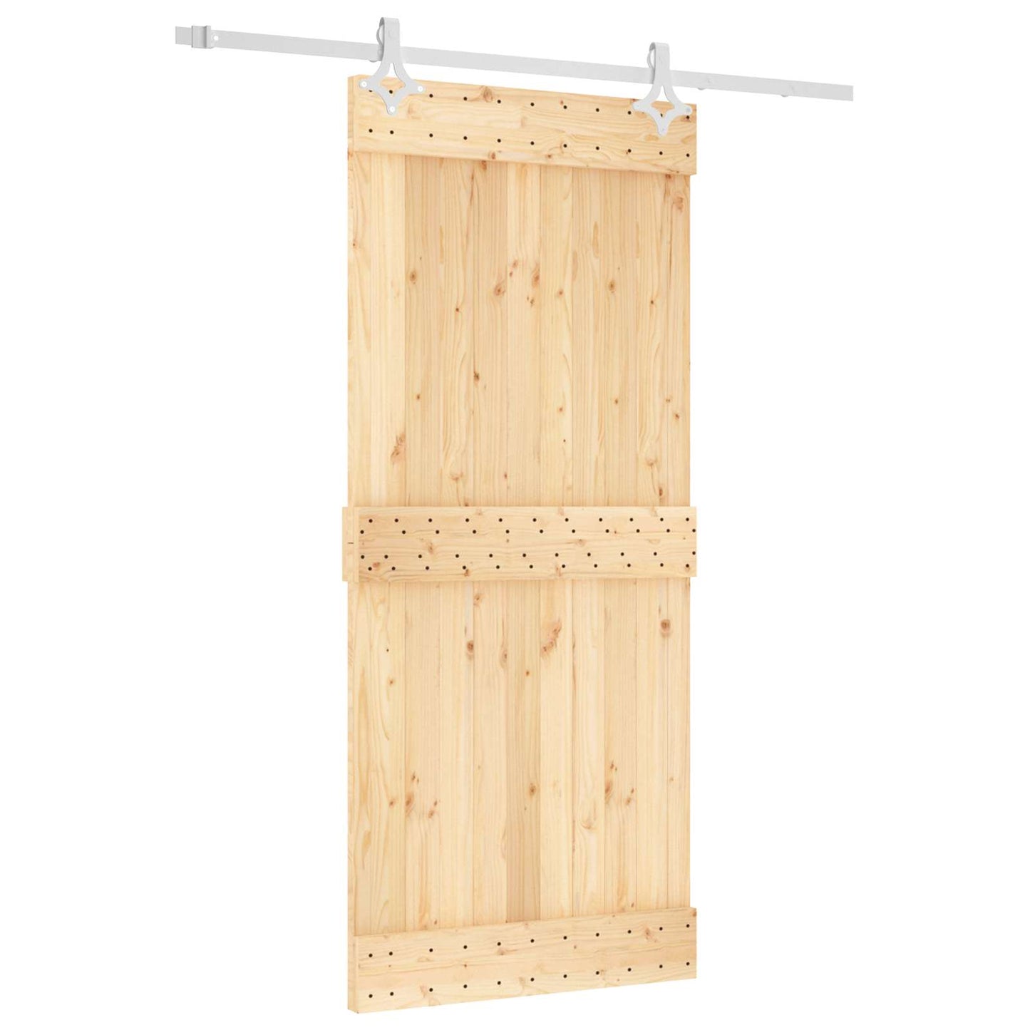 Sliding Door 90 x 210 cm Solid Pine Wood (Untreated)