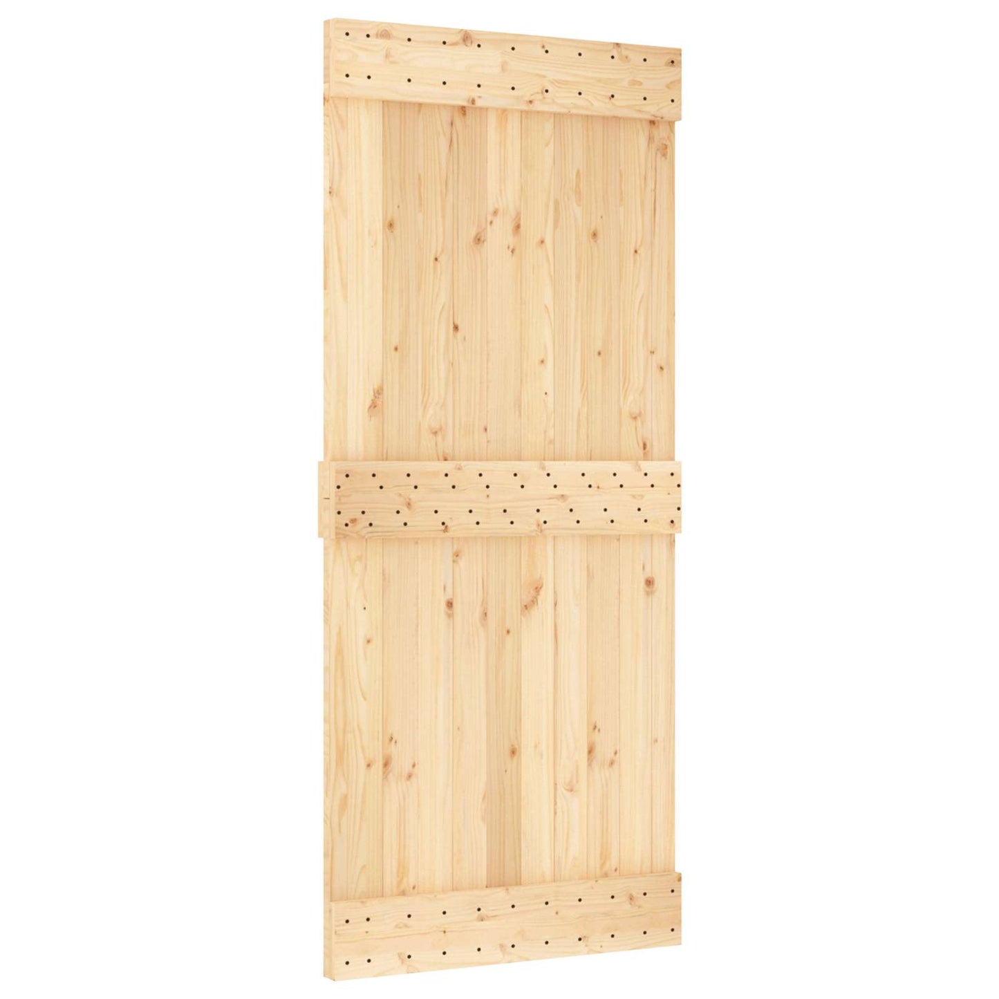 Sliding Door 90 x 210 cm Solid Pine Wood (Untreated)