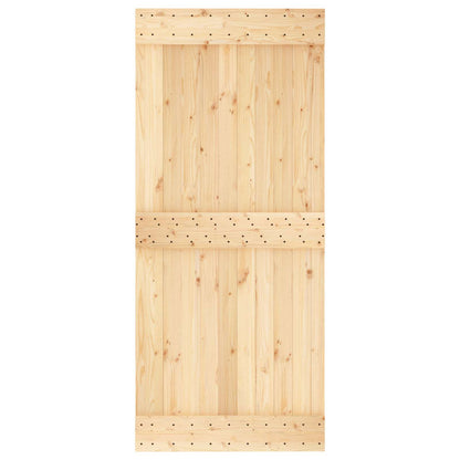 Sliding Door 90 x 210 cm Solid Pine Wood (Untreated)