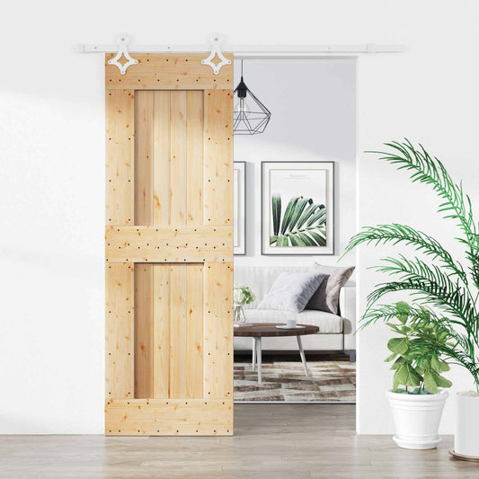 Sliding Door 70 x 210 cm Solid Pine Wood (Untreated)