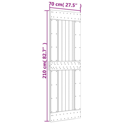 Sliding Door 70 x 210 cm Solid Pine Wood (Untreated)
