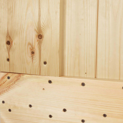 Sliding Door Natural and White 90 x 210 cm Solid Pine Wood