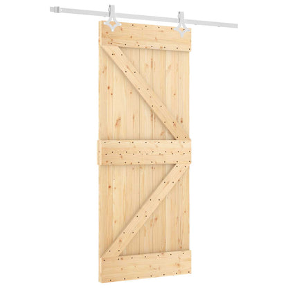 Sliding Door Natural and White 85 x 210 cm Solid Pine Wood